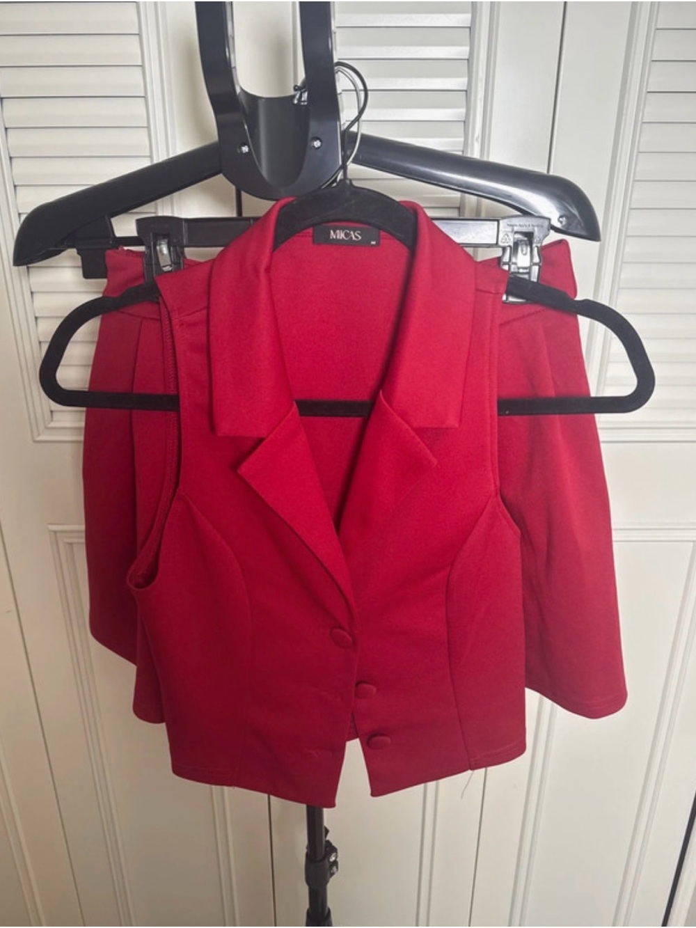 Mica's Women's Red Tailored Vest